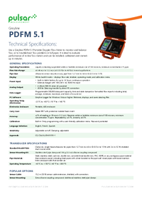 Thumbnail of document Data Sheet - PDFM 5.1 Portable Doppler Flow Meter